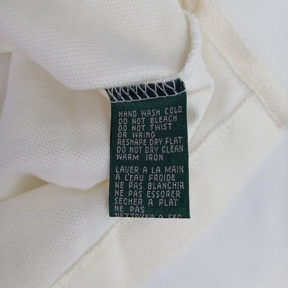Ralph Lauren Womens Ivory Short Sleeve Gold Crest Crown Logo  Polo Shirt Size PS - Picture 5 of 6